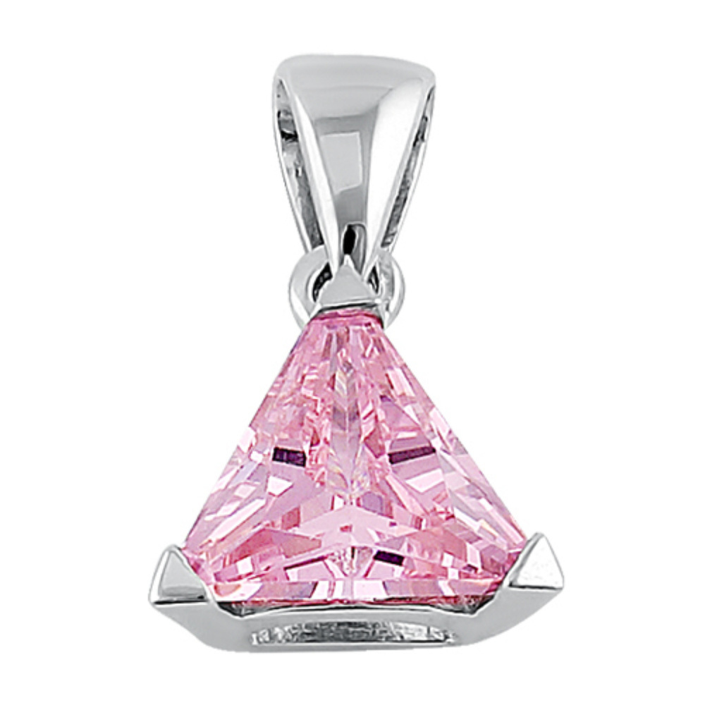 COPY - Sterling Silver Triangle Pink Pendant